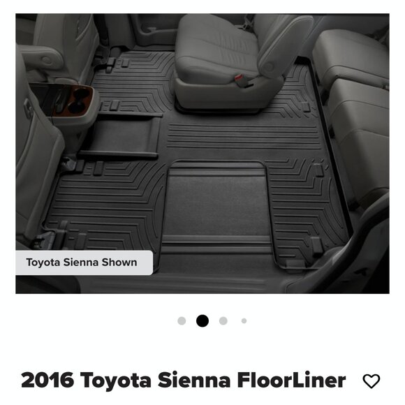 WeatherTech FloorLiner for 2013-2020 Toyota Sienna - Full Set, Black - Picture 8 of 9